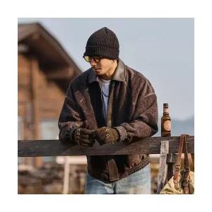 남성 데일리 점퍼 블루종항공 빈티지 순백 오리털 겨울 패딩 포인트보온 플리스 무스탕 다올4