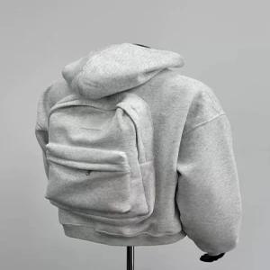 배낭 일체형 후드티 수납 백팩 가방 집업 후디 3D 상의 디자인 분실방지
