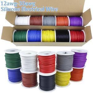 16-18-20-22-24-26-28-30 게이지  실리콘 전선 300V 멀티 컬러 22 AWG 연선 주석 도금 구리 후크업 와이어