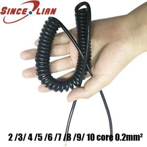 나선형 케이블 구리 코드 텔레스코픽 와이어 2p 3p 4p 5p 6p 7p 8p 9p 10 코어 멀티 0.2mm2 정사각형 TPU