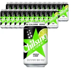칠성사이다 제로라임 355ml X 24캔 탄산 캔음료