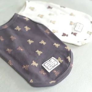 곰젤리 민소매 티셔츠 국산 강아지옷 루나몽 실내복 봄 가을 스판 입기편한 귀여운