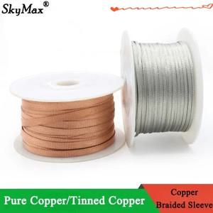 2M/5M 주석 도금 구리 편조 슬리브 2mm ~ 확장 가능한 스크리닝 신호 와이어 케이블 차폐