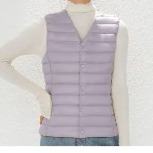 겨울 가을 여성 오리털 패딩 조끼 경량 덕 다운 베스
