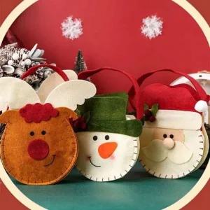 크리스마스 사과 주머니 산타 눈사람 사슴 포켓 장식 선물 테코 용품 소품 파티 장식품