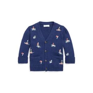 폴로 랄프 로렌 브랜드관 베이비 남아 노티컬 면 V넥 카디건(CWPOSWEI6820187410) 808790