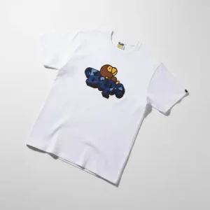 컬러 카모 마일로 온 베이프 티셔츠 M) WHITENAVY