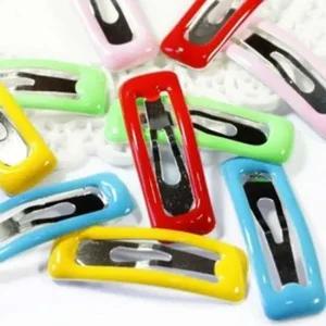 강아지 머리핀 사각 똑딱핀 2P 색상랜덤