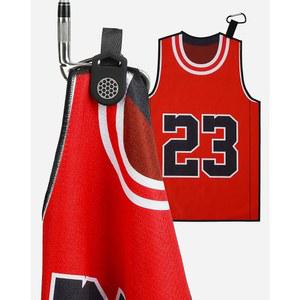 골프 가방용 티스 타월 클립이 달린 마그네틱 농구 유니폼 모양 스포츠 스타일 빨간색 no 23