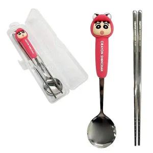 [골드스마일]짱구 입체 수저 젓가락 세트 초코비 1P 케이스 숟가락