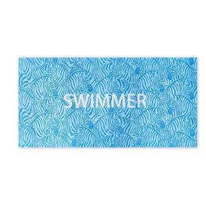 [골드스마일]비치 타올 극세사 타월 스포츠 수건 블루 중형 140x70