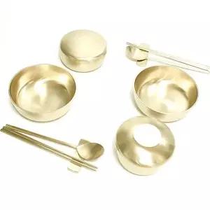 [골드스마일]방짜유기수저세트 수제연엽원앙세트 전통유기세트 수제 12개입