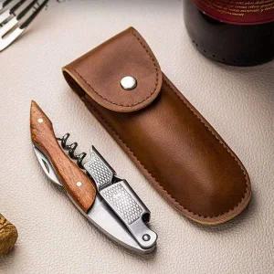 [골드스마일]원목 와인 코르크 가죽 케이스