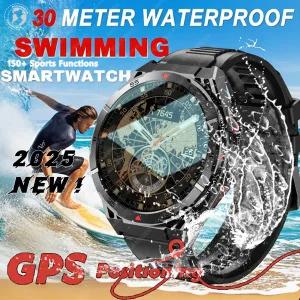 호환 2025 화웨이 듀얼 밴드 위성 GPS 스포츠 Smartwatch 1.43 AMOLED 스크린 나침반 BT 10ATM 방수 SWIM S