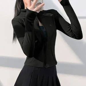 여성 2컬러 트레이닝 슬림핏 스포츠웨어 집업