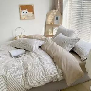 줄무늬 순면 침구 세트 모던 퀸 침구 세트 호텔 신혼