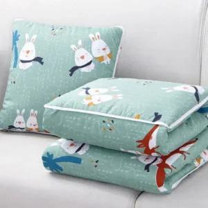 쿠션 겸 이불 학생용 사무실 담요 차량용 이불 사무실용 플라밍고 캐릭터 자동차 여행용 나들이 피크닉