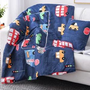 사무실 쿠션 이불 여행용 차량용 블랭킷 휴대용 쿠션 이불 담요 낮잠 무릎 유아용 자동차 캠핑용 캐릭터