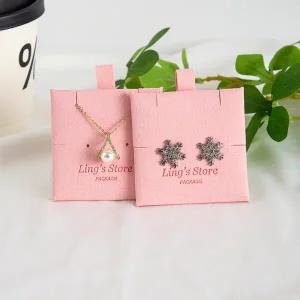 호환 100Pcs 핑크 마이크로 화이버 Jewellry 포장 디스플레이 카드 패드 귀걸이 목걸이 스토리지 액세서리