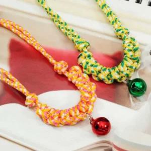 문펫 강아지 매듭 목걸이 방울 소 랜덤 1개