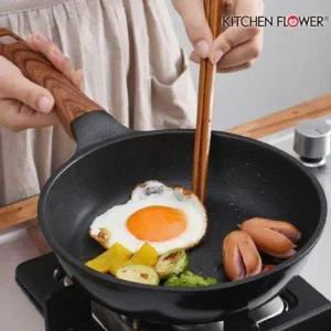 나무 손잡이 프라이팬 후라이 팬