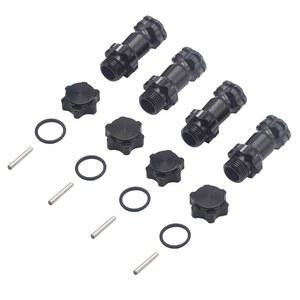 4팩 쉐어구 알루미늄 17mm 휠 헥스 허브 30mm 연장 어댑터 드라이브 허브 12mm 방진 캡 포함 I HSP 축 트랙사스 히모토 1/8 RC 카 버기 몬스터 트럭과 호환됨