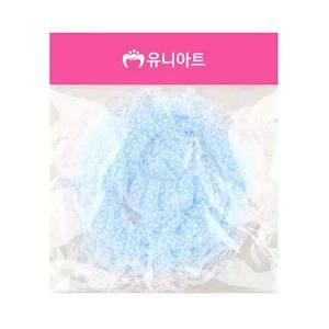 [골드스마일]하늘색 도트 레이스 원단 장식 리본 코사지 악세서리 소품