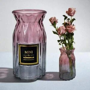 [골드스마일]인테리어 소품 크리스탈 미니 화병 레드그레이 꽃병 장식용 꽃꽂이