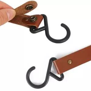 [골드스마일]레더 후크 가죽 고리 차박 캠핑 소품 텐트 행