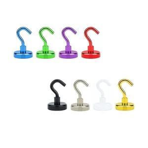 고품질 네오디움 고리형 후크 자석 소형 8P 자석후크 현관문 주방 사무실 WFHPF83