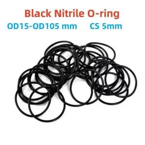 블랙 니트릴 O-링 OD 15-105mm 두께 CS 5mm 고무 내유성 개스킷 도장 개스킷 오일 및 부식 방지 도장