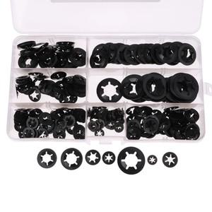 340개 M3-M12 외부 서클립 셀프 록킹 푸시 온 샤프트 베어링 스냅 링 와셔 키트 세트 망간강 가스켓