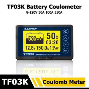 TF03K 적산계 배터리 용량 표시기 전압 전류 디스플레이 리튬 납산 감지기 8-120V 50 100 500A