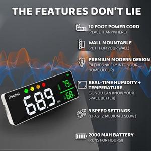 A96I-3-In-1 데시벨 측정기 사운드 레벨 리더 + 습도  온도. 교실 소음 벽걸이형 SPL DB