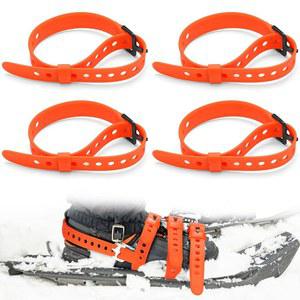 TOBWOLF 4팩 18인치 스노우슈즈 스트랩 키트, 스키용 높은 가시성 스노보드 바인딩 스트랩, 조절 가능한 교체 스키 부츠 랩 타이 여성 남성용