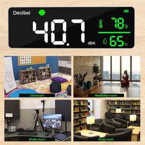 AA01-3-In-1 데시벨 미터 사운드 레벨 리더 + 습도  온도. 교실 소음 측정기 벽걸이형 SPL DB