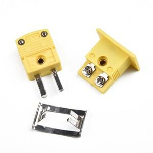 노란색 열전대 소켓 쉘 플러그 어댑터 미니 소형 온도계 범용 K 타입 소형 합금 커넥터 나일론