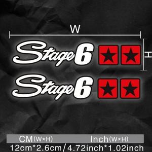 호환 빨간 별  스테이지 6 로고 스티커 1개  자동차 본체에 내구성이 뛰어나며 매니아의 개인화에 적합합니