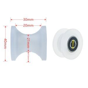 304 풀리 베어링 롤러 나일론 U자형 트랙 휠 폴리프로필렌 PP 소재 고정 케이블 라인 행잉 1 개