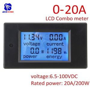 Diymore 4 in 1 LCD 패널 디지털 백라이트 전압 와트 전류 전력계 0 -20A DC 6.5 -100V