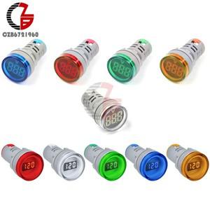 디지털 22mm AC 12-500V 볼트 호환 0-100A 20-75HZ 전압계 전류계 앰프 헤르츠 HZ LED 표시 등 파일럿 라이