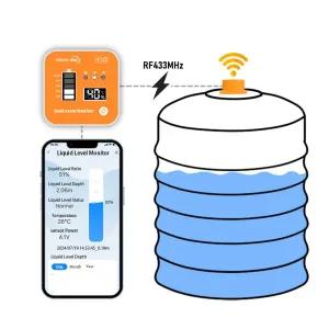 호환 ME201R 무선 LCD 디스플레이 연료 물 탱크 액체 레벨 높이 알람 시계 센서 액체 레벨 모니터