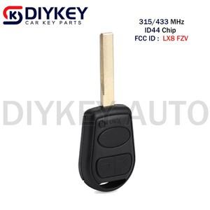 DIYKEY 3버튼 리모컨 자동차 키 FOB 315MHz / 433MHz ID44 칩 (랜드로버 호환 L322 보그 HSE 2002-2008 FCC