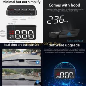 96GB 자동차 HUD 프로젝터 헤드 업 디스플레이 스마트 게이지 드라이빙 스톱워치 속도 주행 거리계 디지털