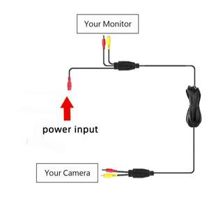 QXNY 후면보기 카메라 모니터 용 AV RCA 비디오 케이블 설치가 용이함 DC 자동차 시가 라이터 확장 전원 코