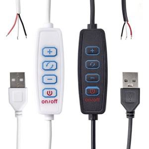 1pc5V LED 조광기 USB 포트 전원 공급 장치 라인 전구 용 ON OFF 스위치 어댑터가 디밍 색상  연장 케이블