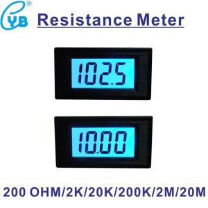 YB5135RD LCD 디지털 저항계 측정기 OHM 미터 임피던스 테스터 0-200 2K 2M ohmm