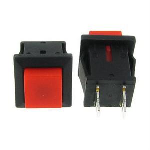 10개 AC 125V/1A N/O SPST 순간 빨간색 푸시 버튼 스위치 OFF/(ON)