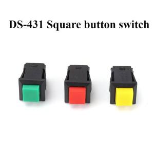 ON-OFF 자동 리셋 스퀘어 푸시 ON 스위치 AC 전기 DS-431 2A 250V 4A 10 개