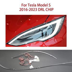 테슬라 모델 S 2016-2023 차량용 DRL 칩 화이트 라이트 엔젤 아이 주간 주행등 턴 모듈 도관 스트립 안정기